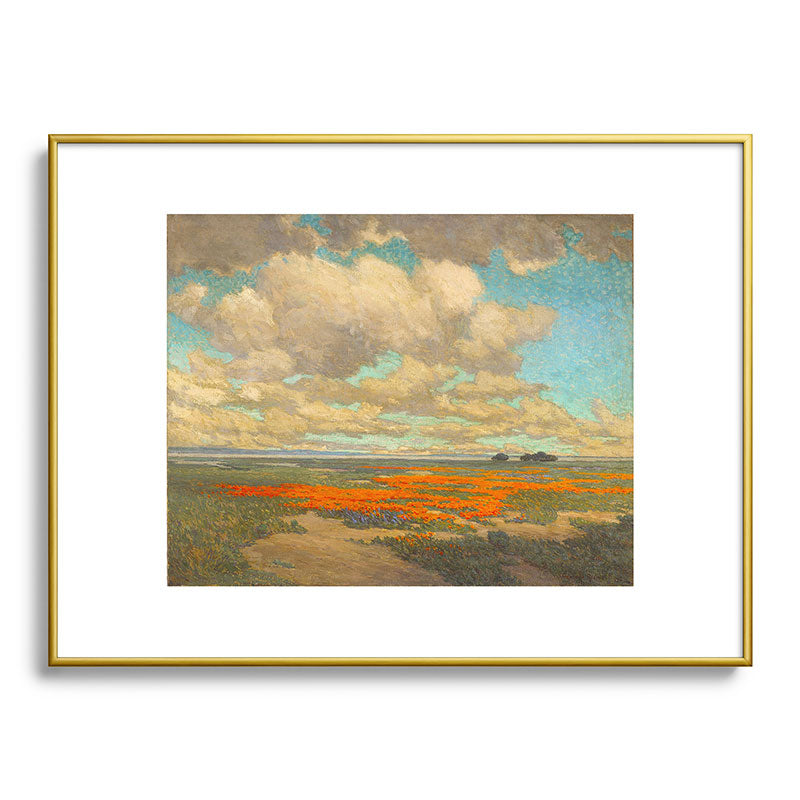1911 Granville Redmond - A Field of California Poppies Framed Art Print
