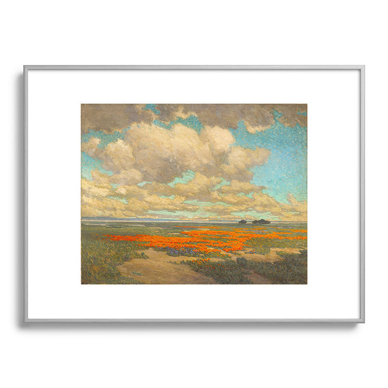 1911 Granville Redmond - A Field of California Poppies Framed Art Print