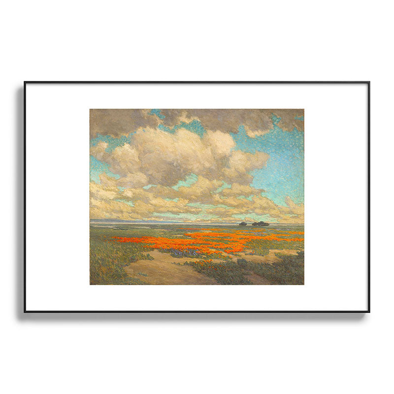 1911 Granville Redmond - A Field of California Poppies Framed Art Print