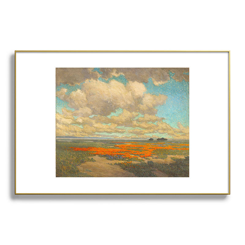 1911 Granville Redmond - A Field of California Poppies Framed Art Print
