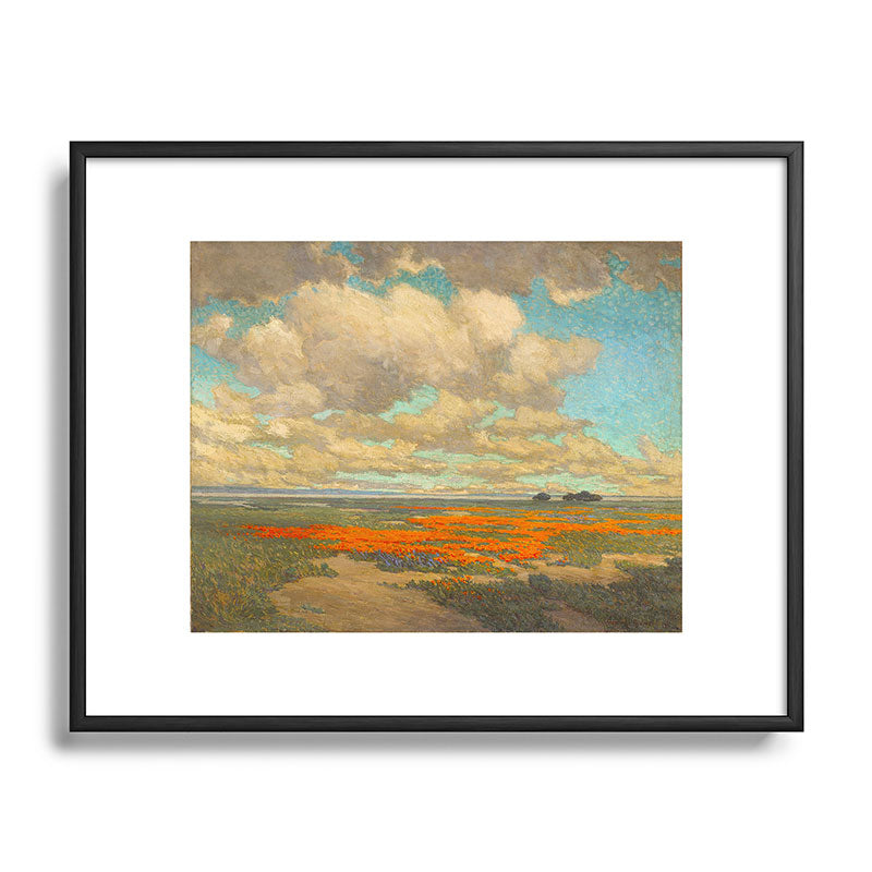 1911 Granville Redmond - A Field of California Poppies Framed Art Print