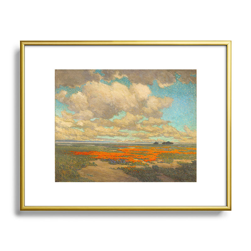 1911 Granville Redmond - A Field of California Poppies Framed Art Print