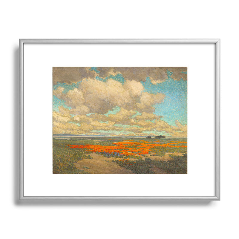 1911 Granville Redmond - A Field of California Poppies Framed Art Print