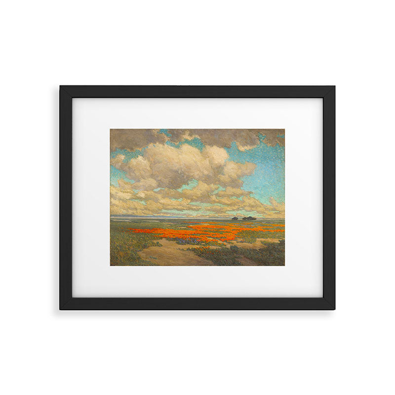 1911 Granville Redmond - A Field of California Poppies Framed Art Print