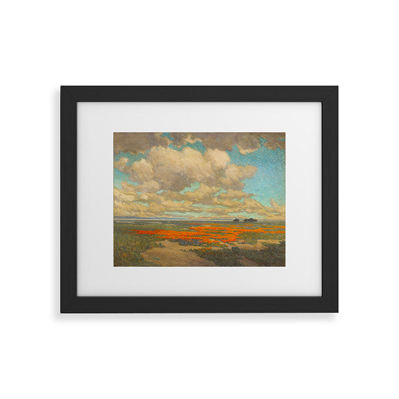 1911 Granville Redmond - A Field of California Poppies Framed Art Print