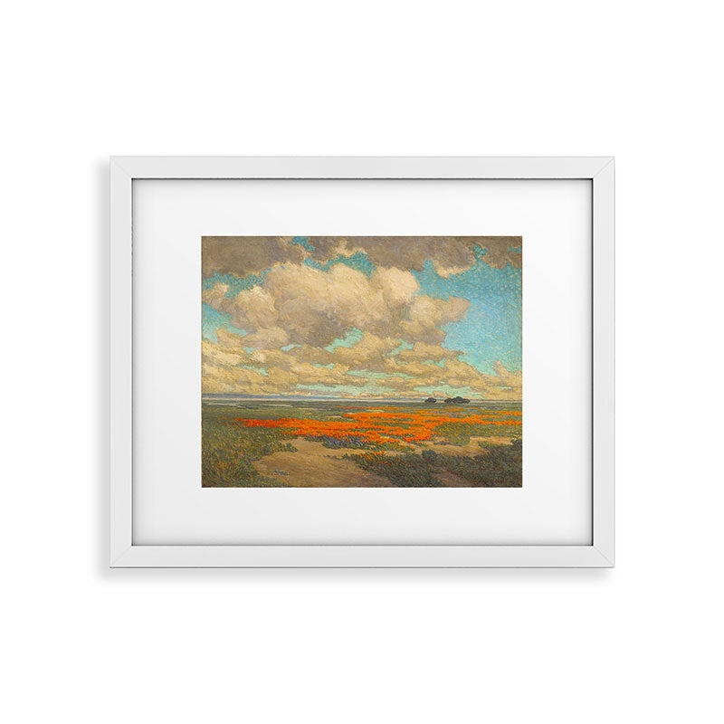 1911 Granville Redmond - A Field of California Poppies Framed Art Print