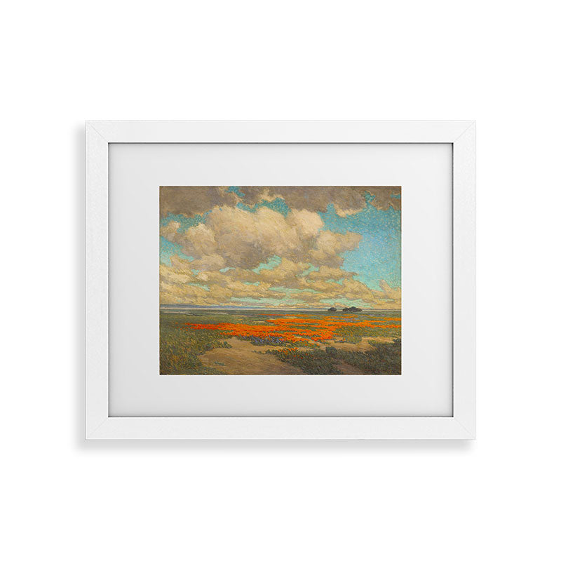 1911 Granville Redmond - A Field of California Poppies Framed Art Print