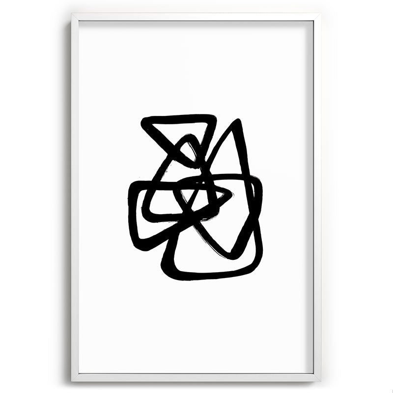 A Family Of Five White Background Framed Art Print