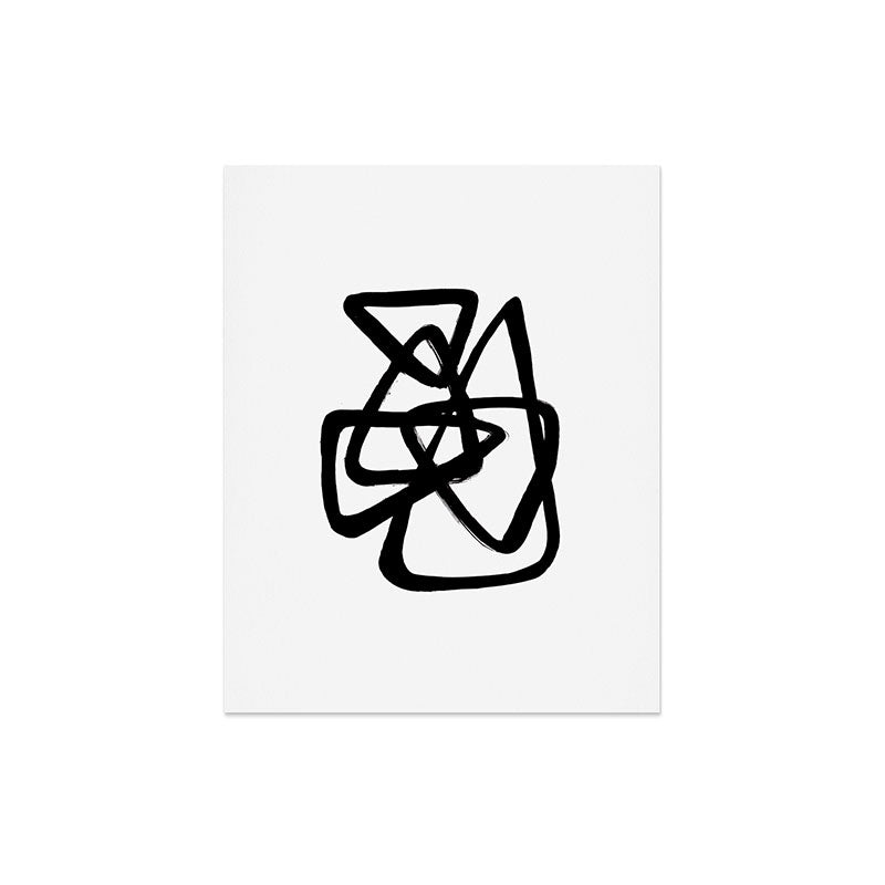 A Family Of Five White Background Art Print