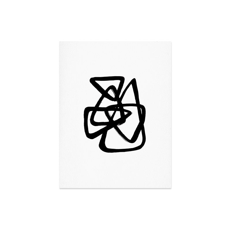A Family Of Five White Background Art Print