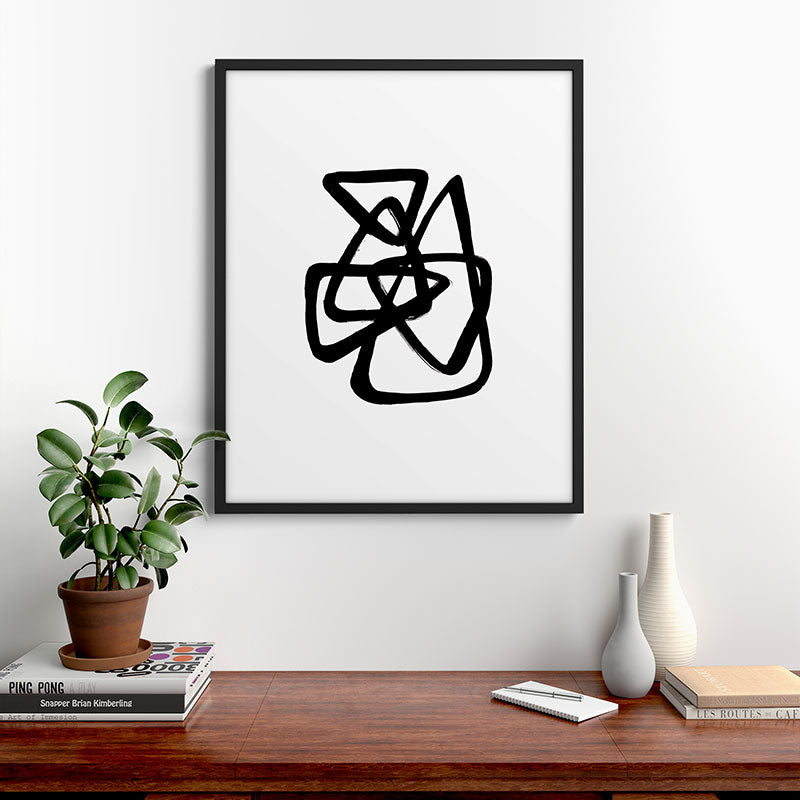 A Family Of Five White Background Framed Art Print