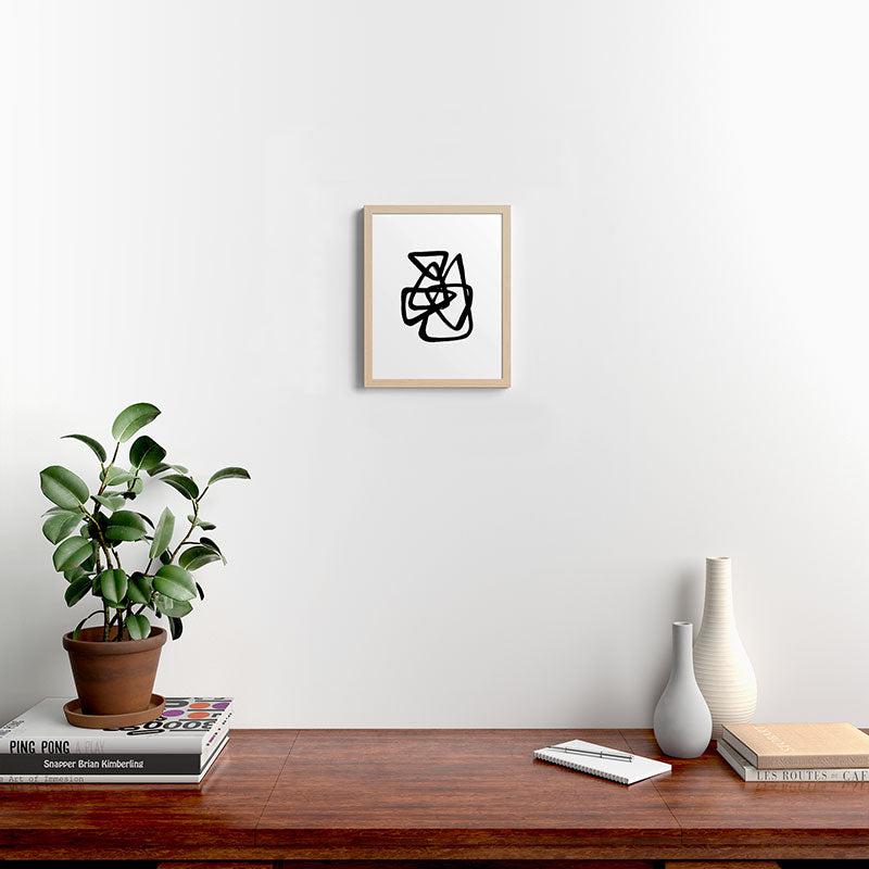 A Family Of Five White Background Framed Art Print