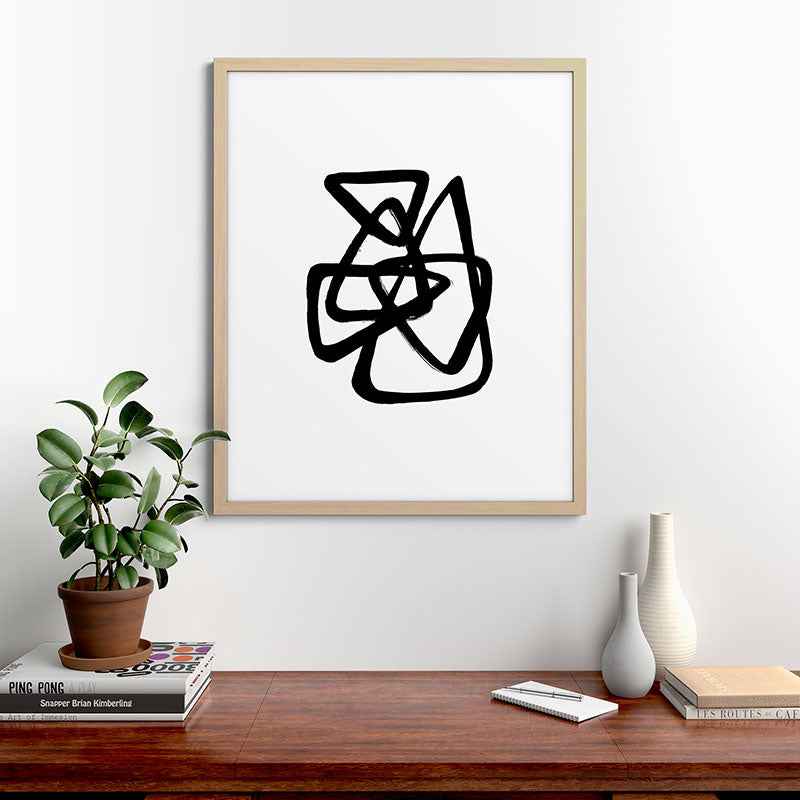 A Family Of Five White Background Framed Art Print