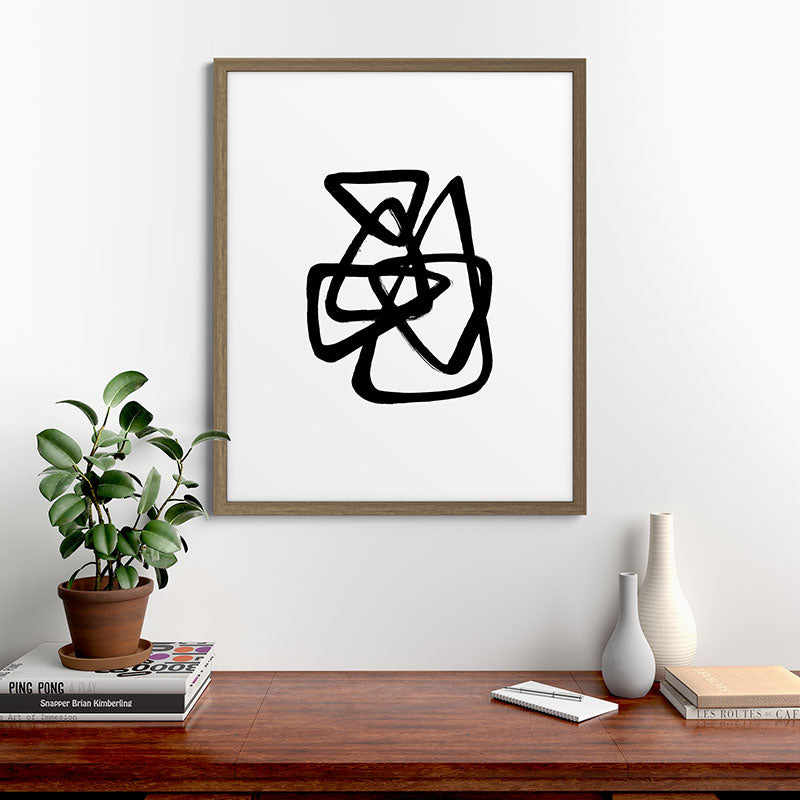 A Family Of Five White Background Framed Art Print