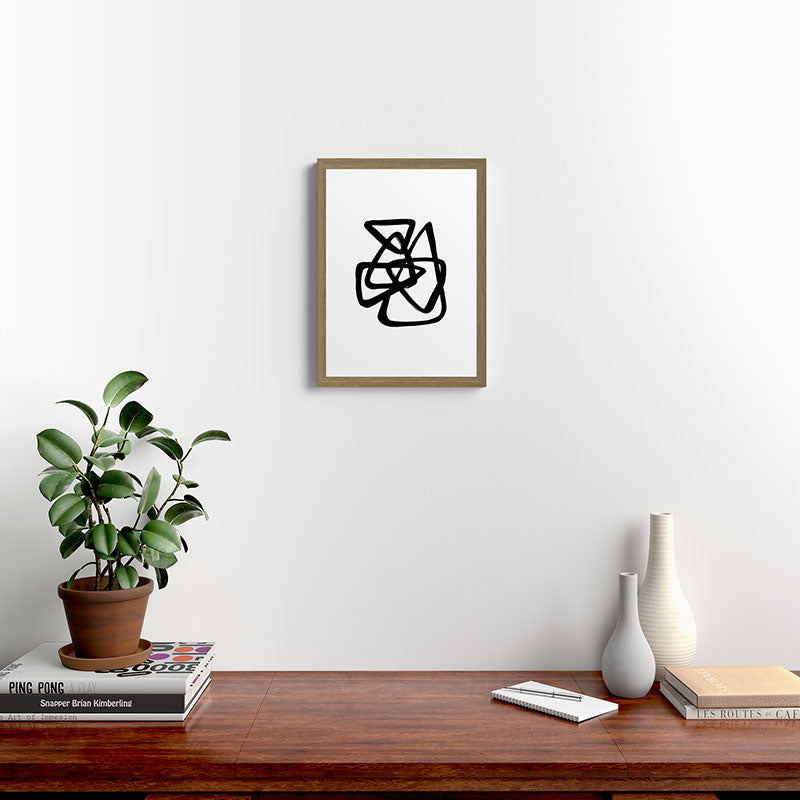 A Family Of Five White Background Framed Art Print