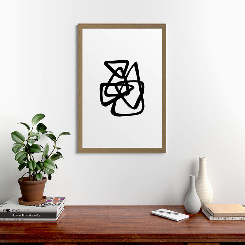 A Family Of Five White Background Framed Art Print