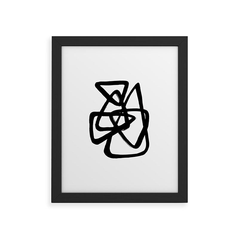 A Family Of Five White Background Framed Art Print