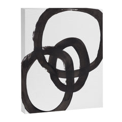 And I Op' Minimalist Ink Line Drawing Abstract Black Brush Strokes Modern Funky Maze by Ejaaz Haniff  Canvas Print