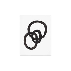 And I Op' Minimalist Ink Line Drawing Abstract Black Brush Strokes Modern Funky Maze by Ejaaz Haniff  Art Print