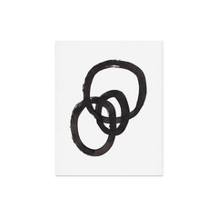 And I Op' Minimalist Ink Line Drawing Abstract Black Brush Strokes Modern Funky Maze by Ejaaz Haniff  Art Print
