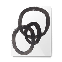 And I Op' Minimalist Ink Line Drawing Abstract Black Brush Strokes Modern Funky Maze by Ejaaz Haniff  Metal Print