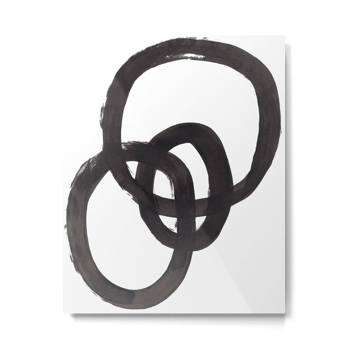 And I Op' Minimalist Ink Line Drawing Abstract Black Brush Strokes Modern Funky Maze by Ejaaz Haniff  Metal Print