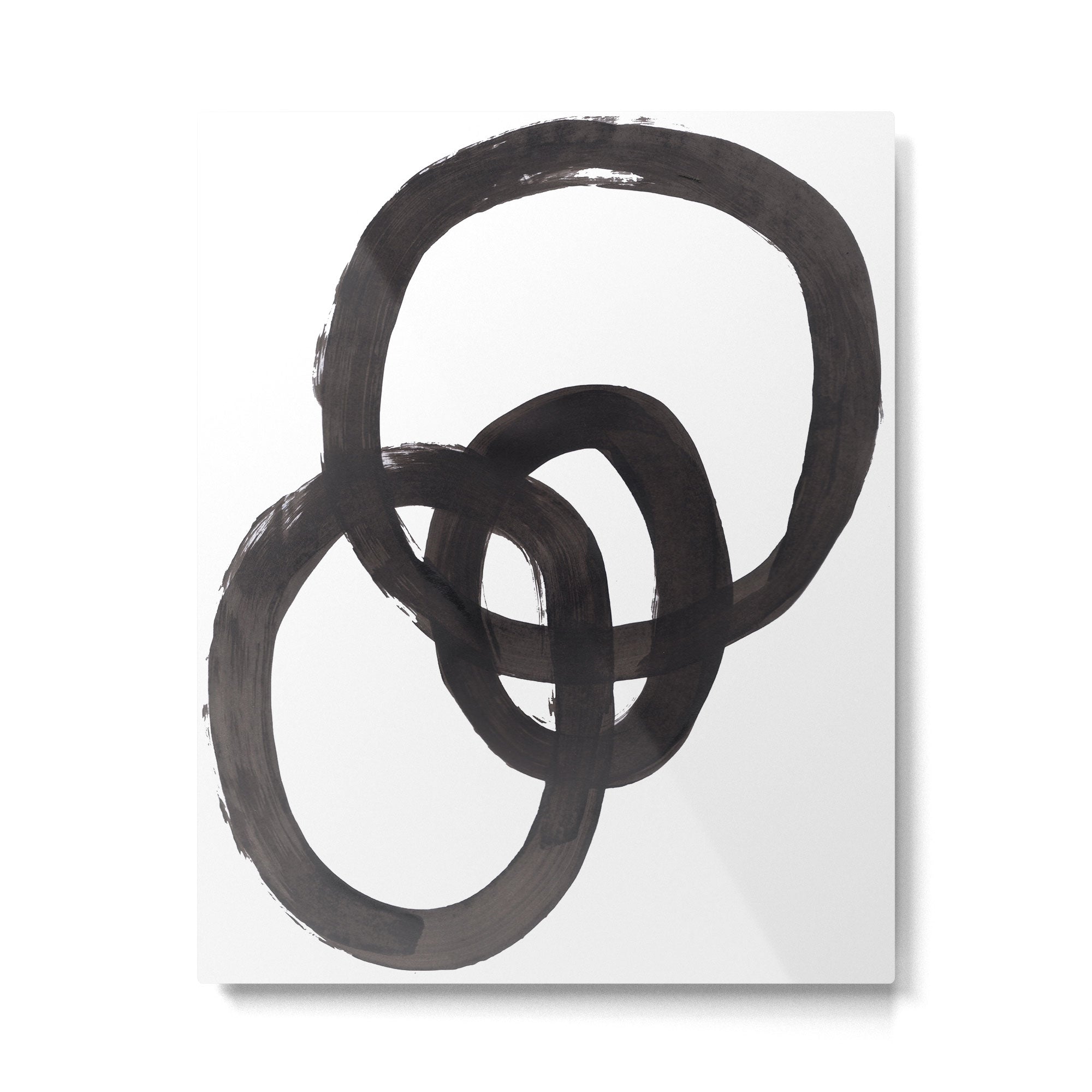 And I Op' Minimalist Ink Line Drawing Abstract Black Brush Strokes Modern Funky Maze by Ejaaz Haniff  Metal Print