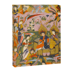 (Book of omens) Angels bow before Adam and Eve in Paradise Islamic Antique Art  Canvas Print