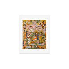 (Book of omens) Angels bow before Adam and Eve in Paradise Islamic Antique Art  Art Print