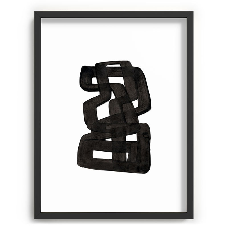 Boulder' Mid Century Modern Fun Abstract Shapes  Framed Art Print