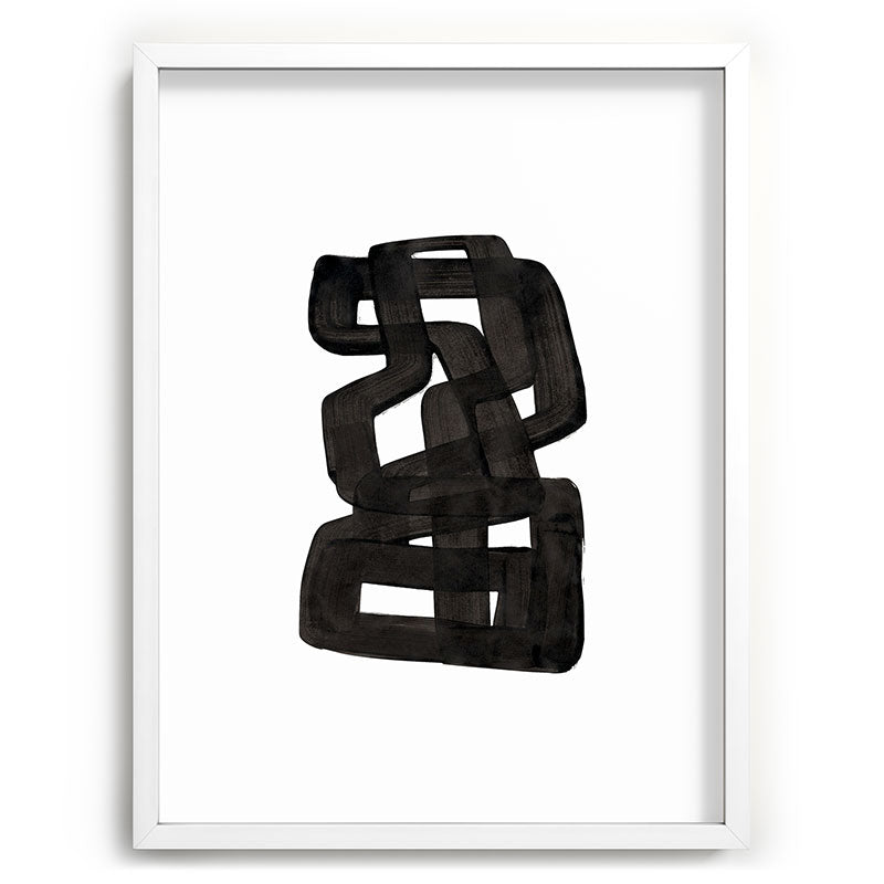 Boulder' Mid Century Modern Fun Abstract Shapes  Framed Art Print