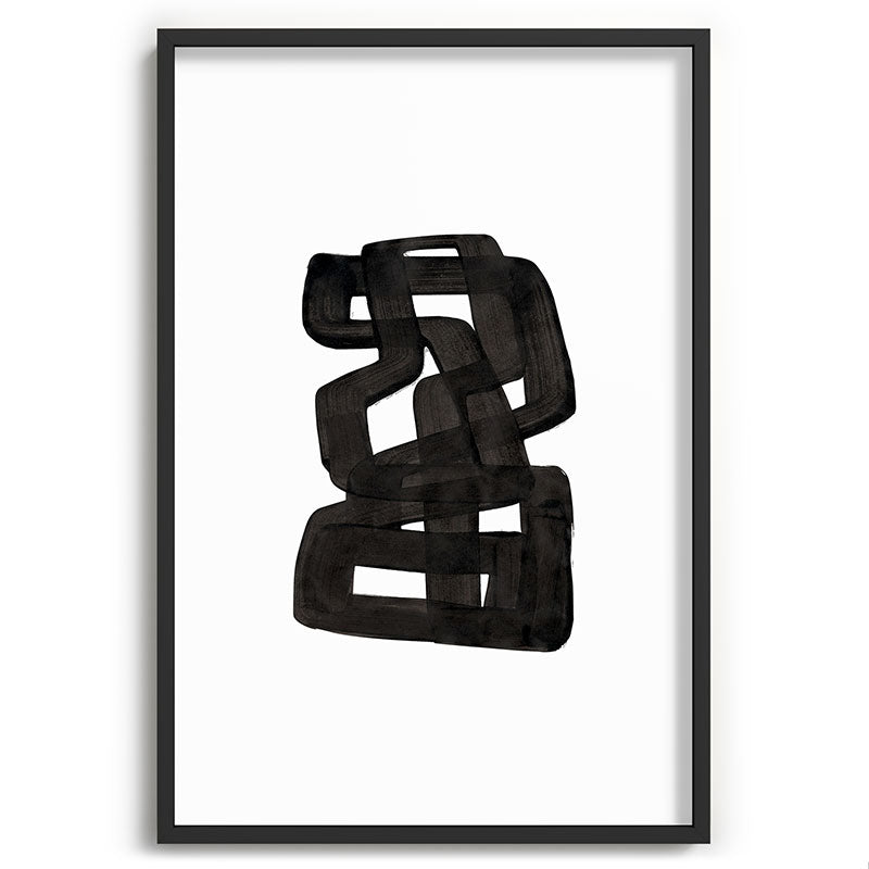 Boulder' Mid Century Modern Fun Abstract Shapes  Framed Art Print
