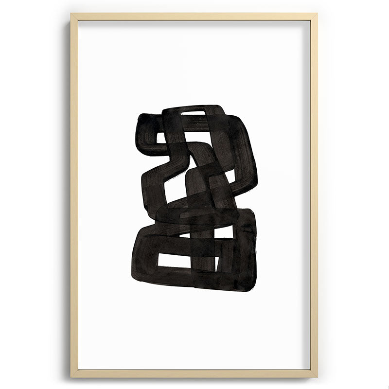Boulder' Mid Century Modern Fun Abstract Shapes  Framed Art Print