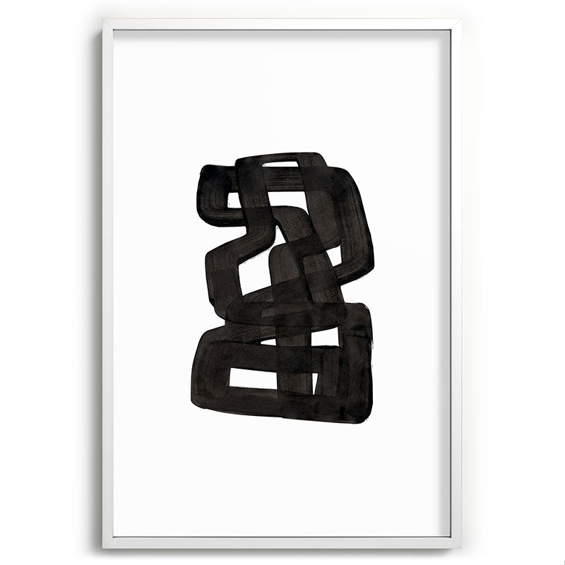 Boulder' Mid Century Modern Fun Abstract Shapes  Framed Art Print