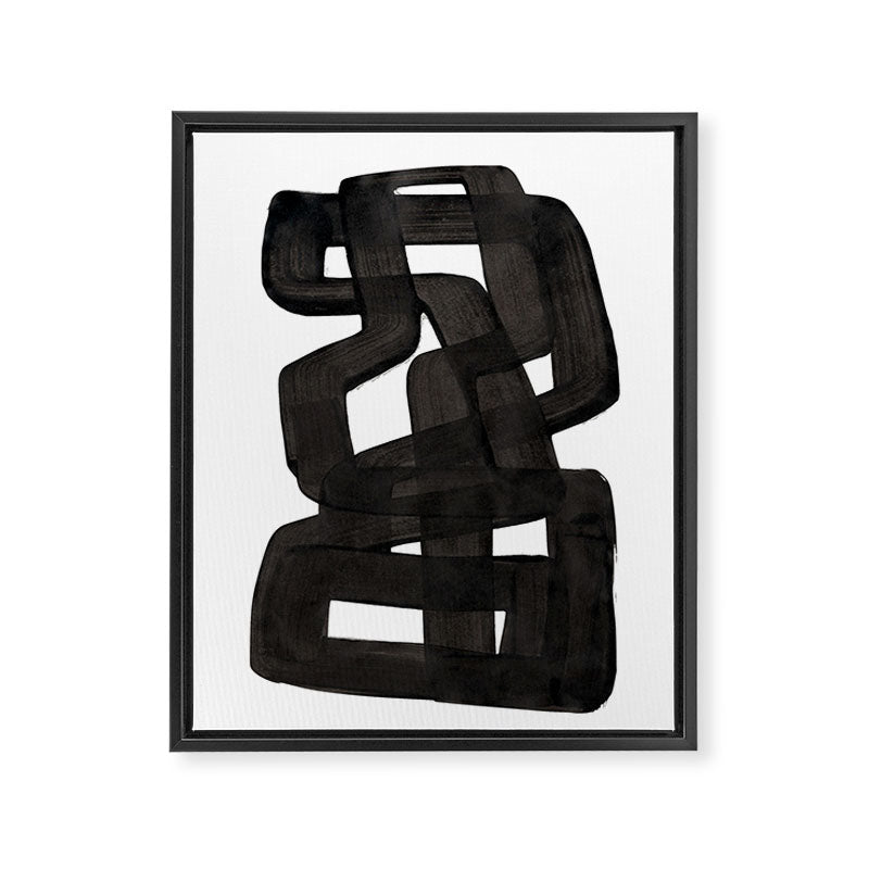 Boulder' Mid Century Modern Fun Abstract Shapes  Framed Canvas Print