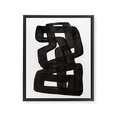 Boulder' Mid Century Modern Fun Abstract Shapes  Framed Canvas Print