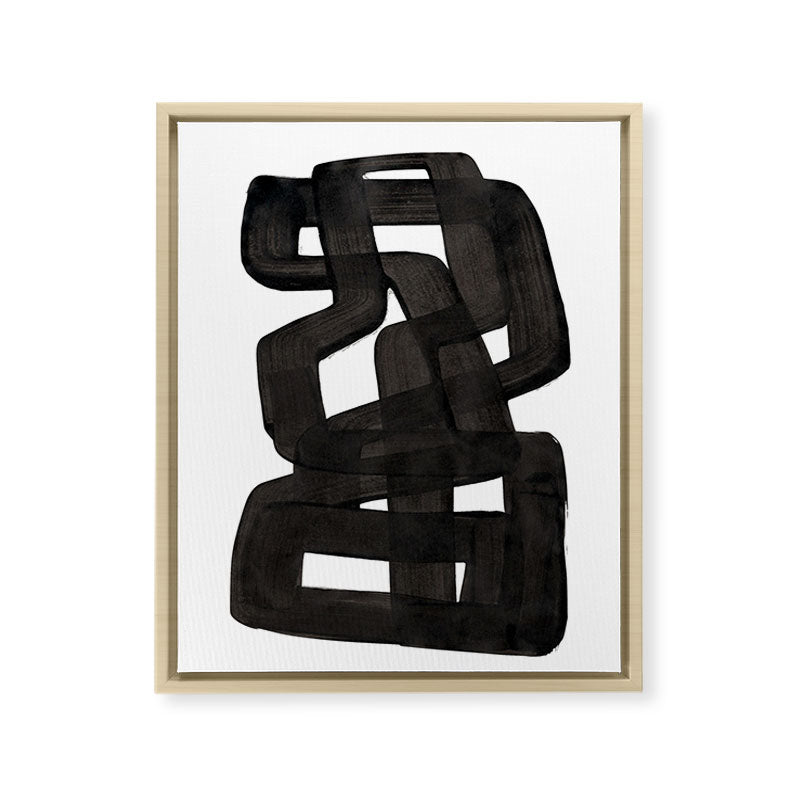 Boulder' Mid Century Modern Fun Abstract Shapes  Framed Canvas Print