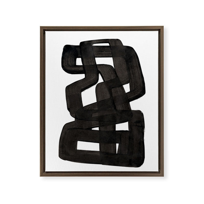 Boulder' Mid Century Modern Fun Abstract Shapes  Framed Canvas Print