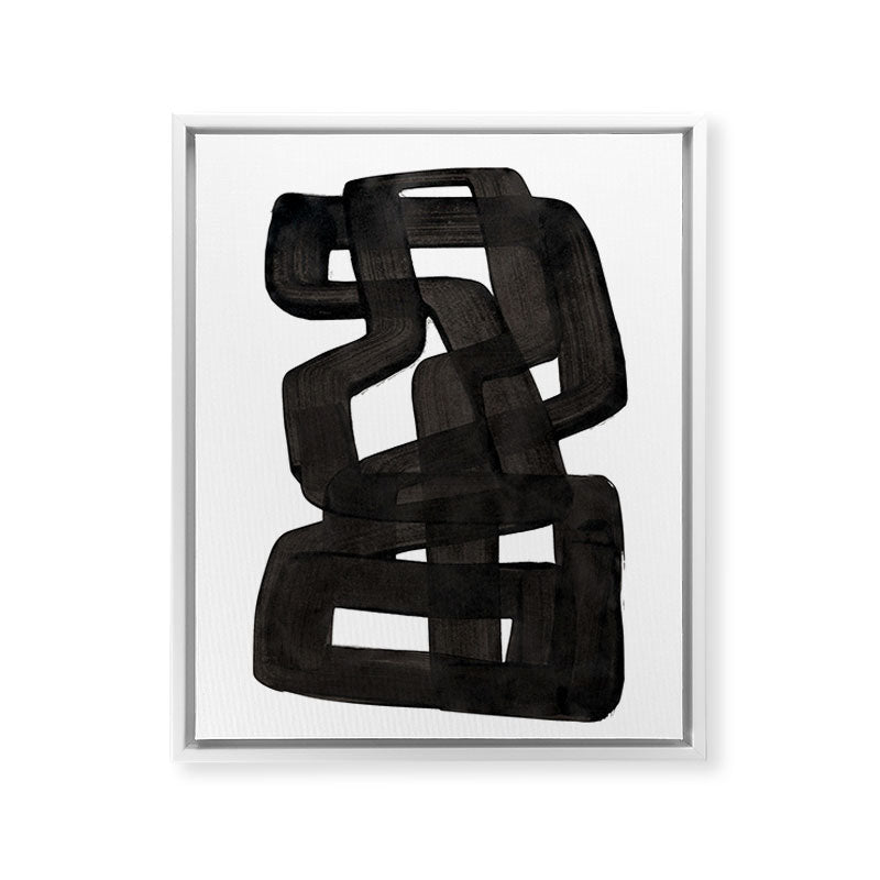 Boulder' Mid Century Modern Fun Abstract Shapes  Framed Canvas Print