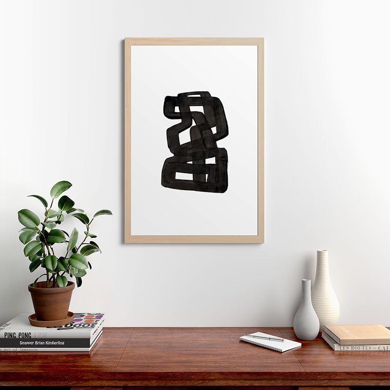 Boulder' Mid Century Modern Fun Abstract Shapes  Framed Art Print
