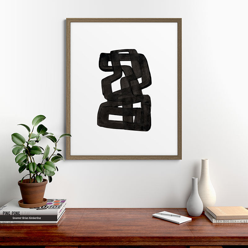Boulder' Mid Century Modern Fun Abstract Shapes  Framed Art Print
