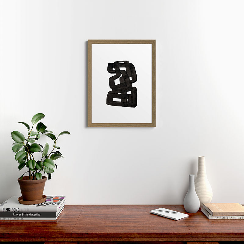 Boulder' Mid Century Modern Fun Abstract Shapes  Framed Art Print