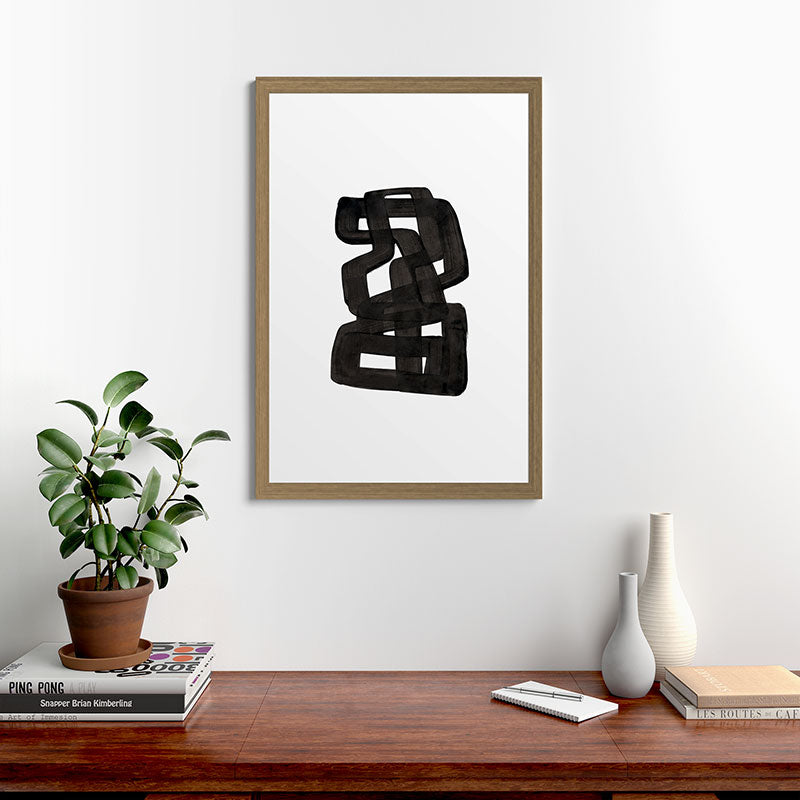 Boulder' Mid Century Modern Fun Abstract Shapes  Framed Art Print
