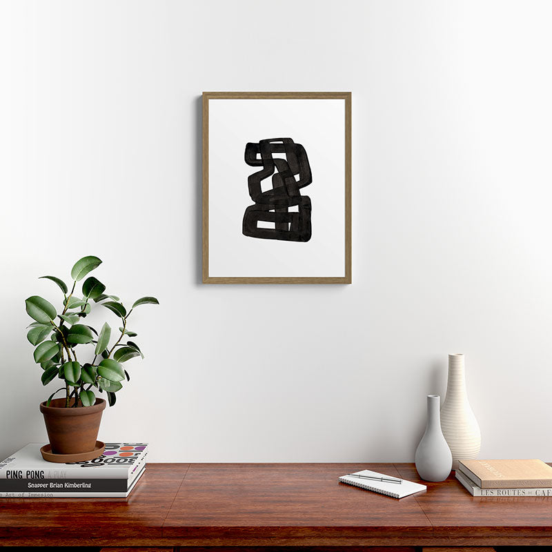 Boulder' Mid Century Modern Fun Abstract Shapes  Framed Art Print