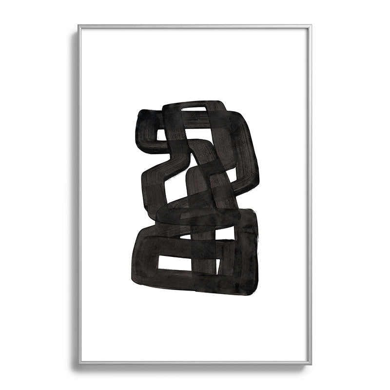 Boulder' Mid Century Modern Fun Abstract Shapes  Framed Art Print
