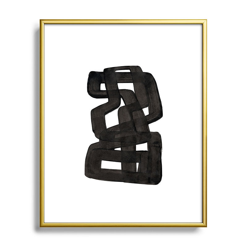 Boulder' Mid Century Modern Fun Abstract Shapes  Framed Art Print