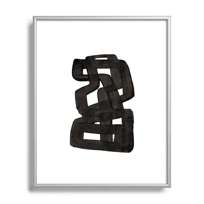 Boulder' Mid Century Modern Fun Abstract Shapes  Framed Art Print