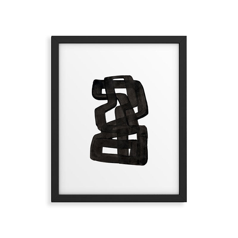 Boulder' Mid Century Modern Fun Abstract Shapes  Framed Art Print