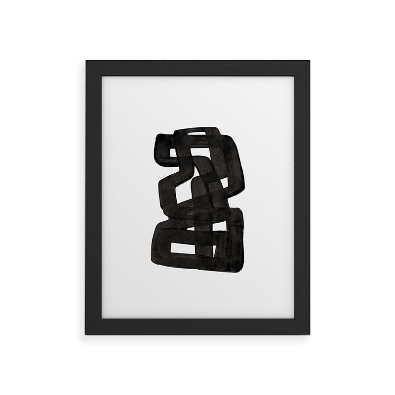 Boulder' Mid Century Modern Fun Abstract Shapes  Framed Art Print