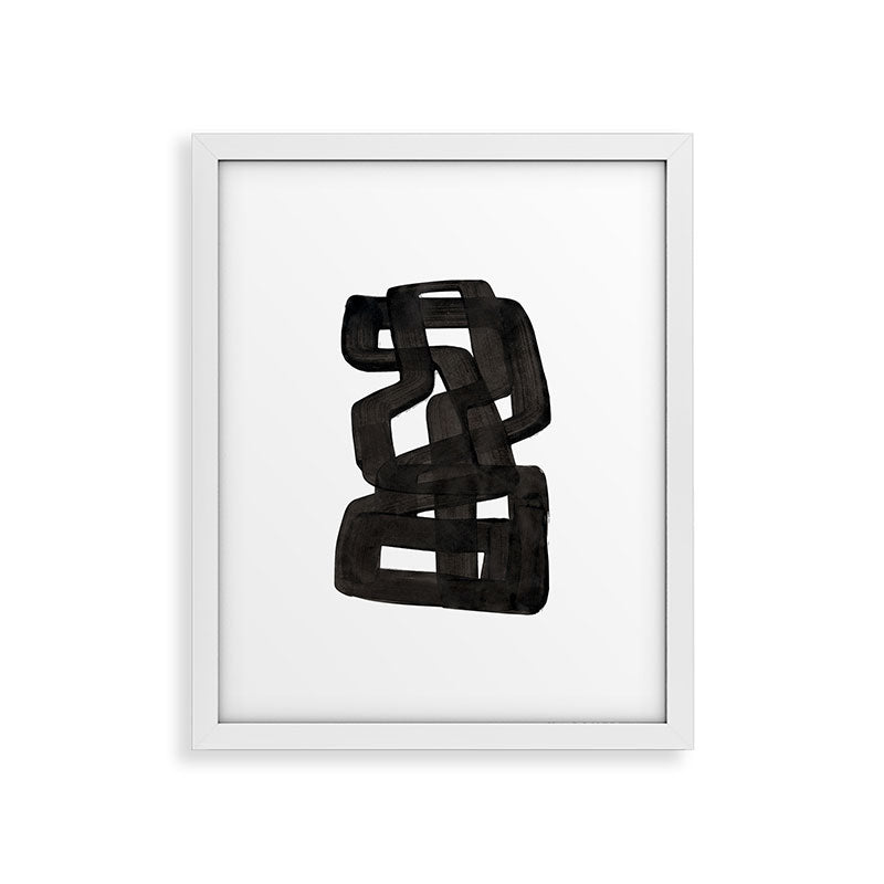 Boulder' Mid Century Modern Fun Abstract Shapes  Framed Art Print